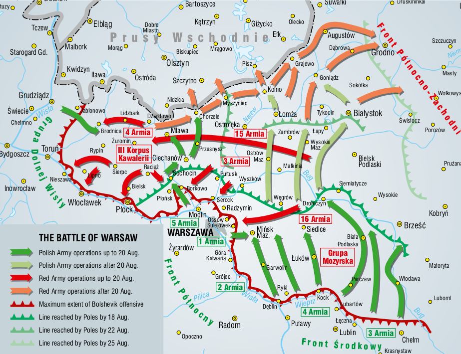 Map of the Battle of Warsaw